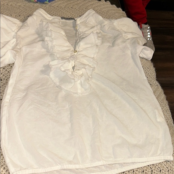 Pinko Ivory Ruffled Top - Picture 2 of 5